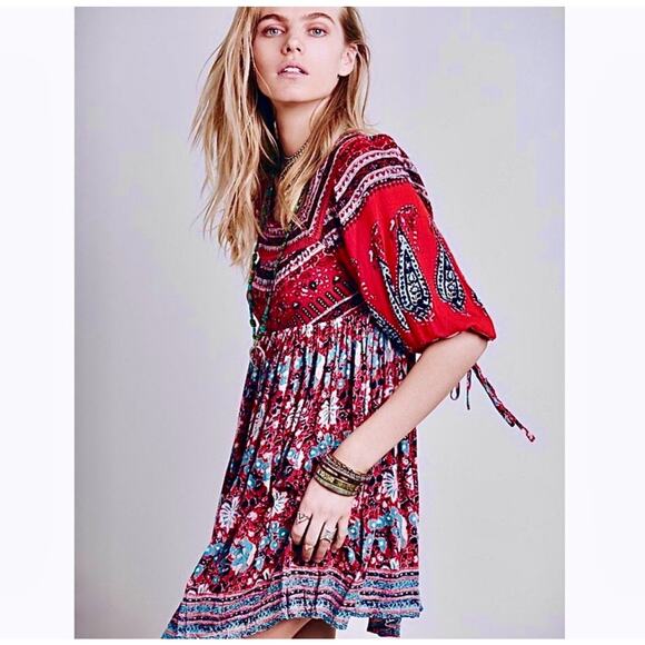 Free People Midsummer Dream Dress Red Open Back Small - Picture 11 of 14